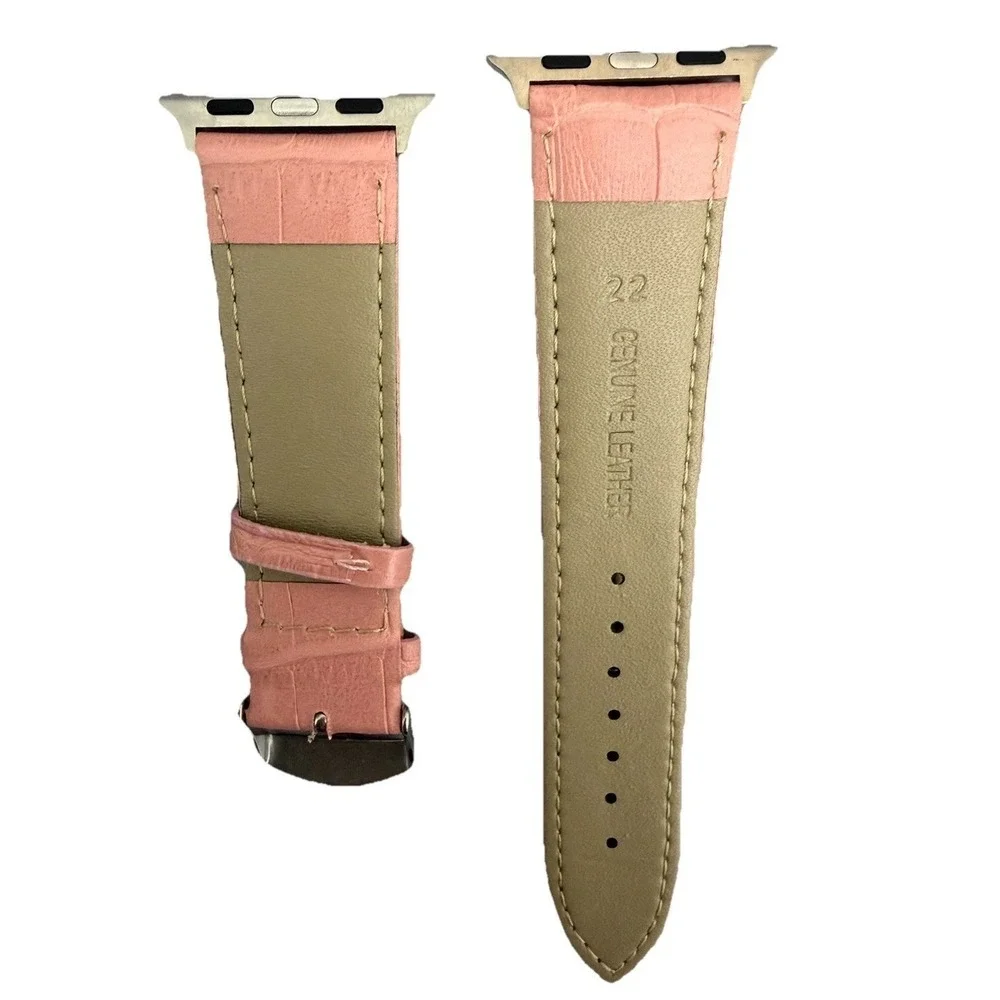 unbranded Unisex's Genuine Leather  Smartwatch Watch Band Pink Size 38-40 MM New